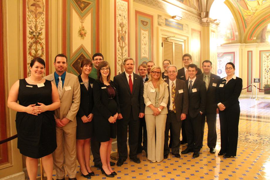 UND Business Students-March 2012- Senator Hoeven meets with business students from the University of North Dakota in the Capitol. 
